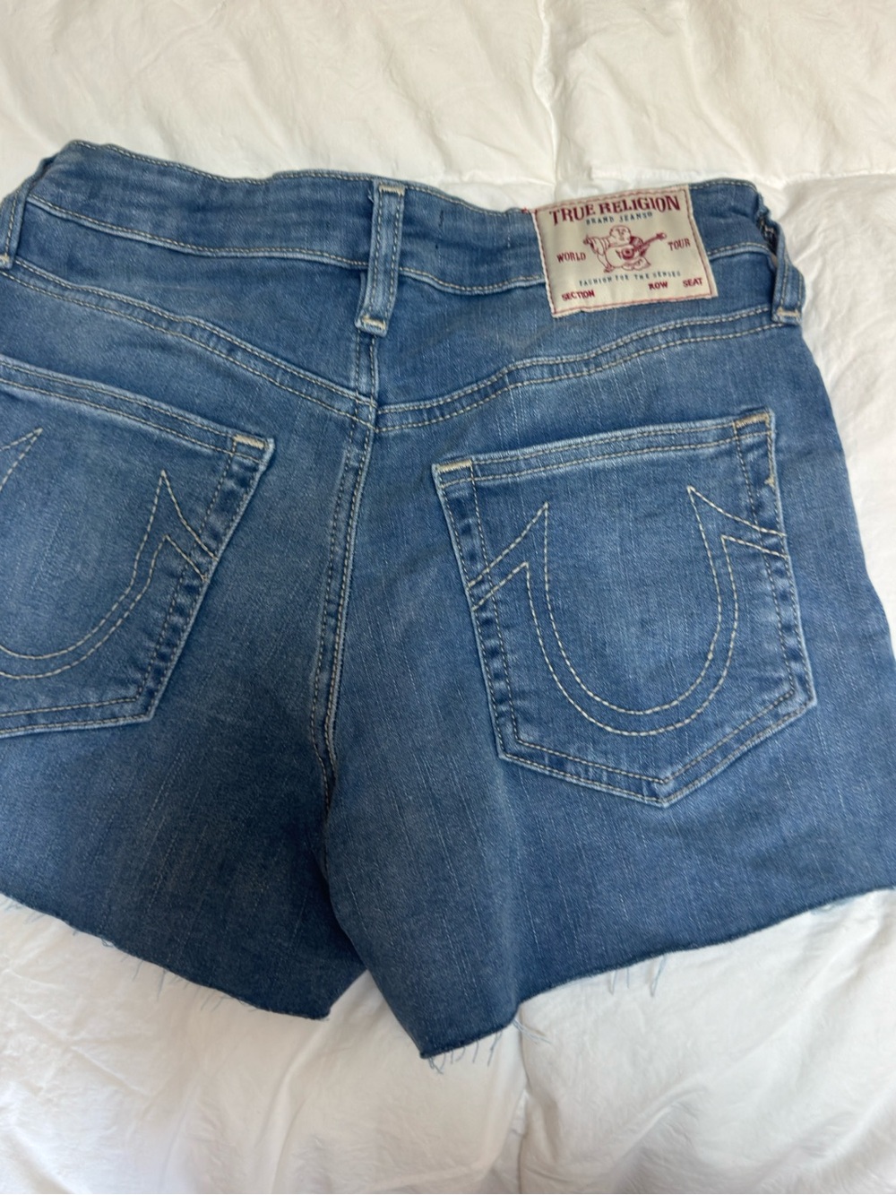 True Religion Maisie Mid-Blue Denim Shorts size 26
